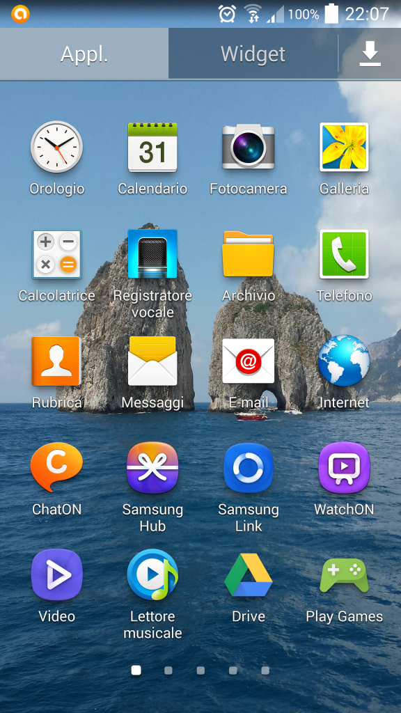 sveglia sul samsung s4