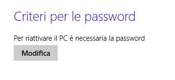 Windows 8 Criteri password