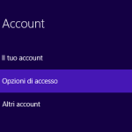 Windows 8 Opzioni di accesso